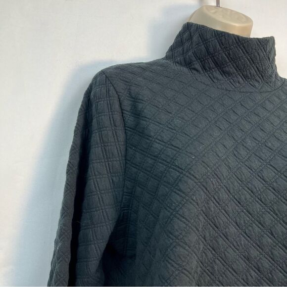 J. Crew Bl249 Black quilted mockneck pullover size medium NWT - Picture 4 of 12